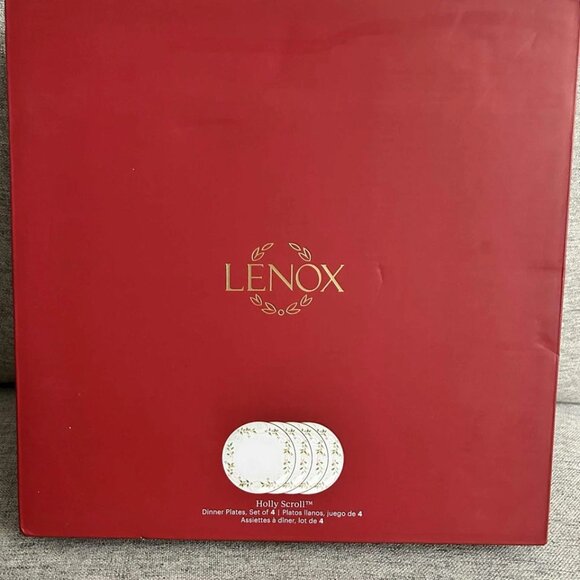 4pc Lenox Holly Scroll 10.5” Dinner Plate NEW - Picture 6 of 8